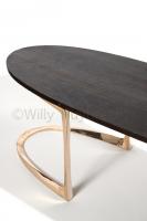 Table basse en bronze poli et verni